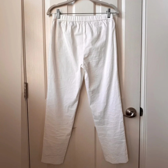 Theory Basic Linen Pull-on pants Eco Crunch Wash in white size 2 - Picture 12 of 12